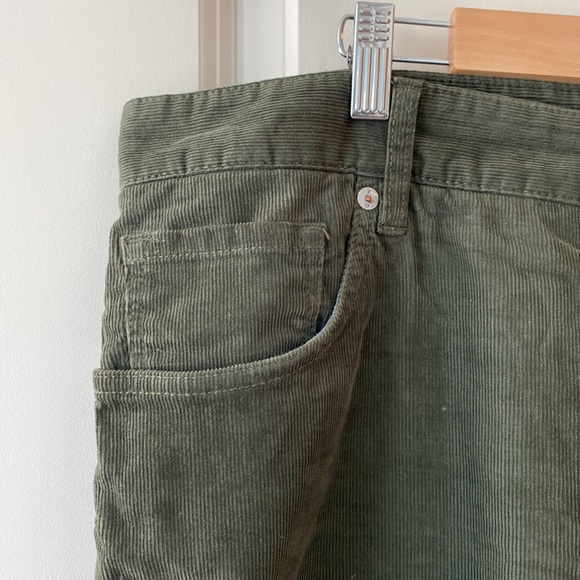 Men’s 7 Diamonds Clifton Corduroy Green Pant Slim Straight 36/30 - Picture 2 of 7